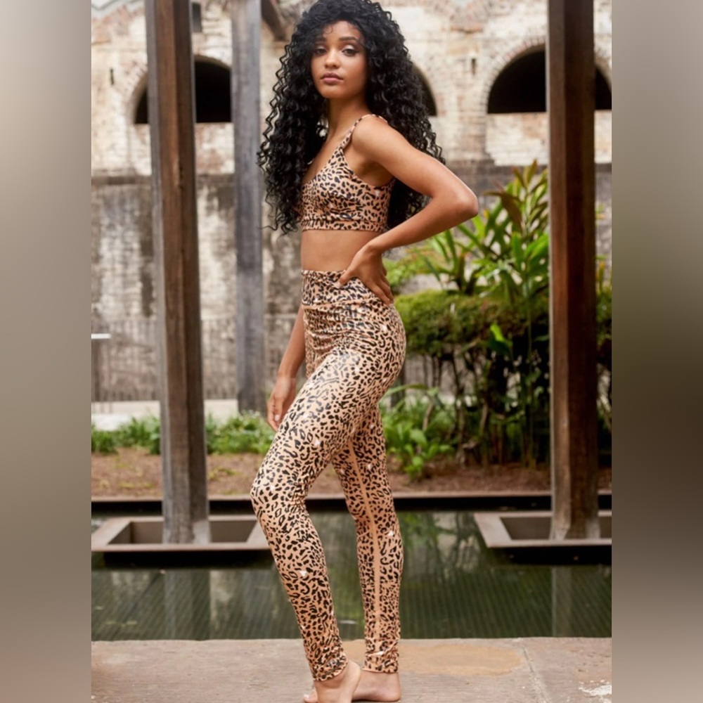 Lunalae Eco Sticky Grip Leggings - Leopard Print